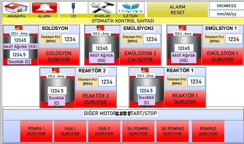 Kimyasal Tankları Otomasyonu